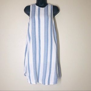 Blue and white linen tank dress Harper small
